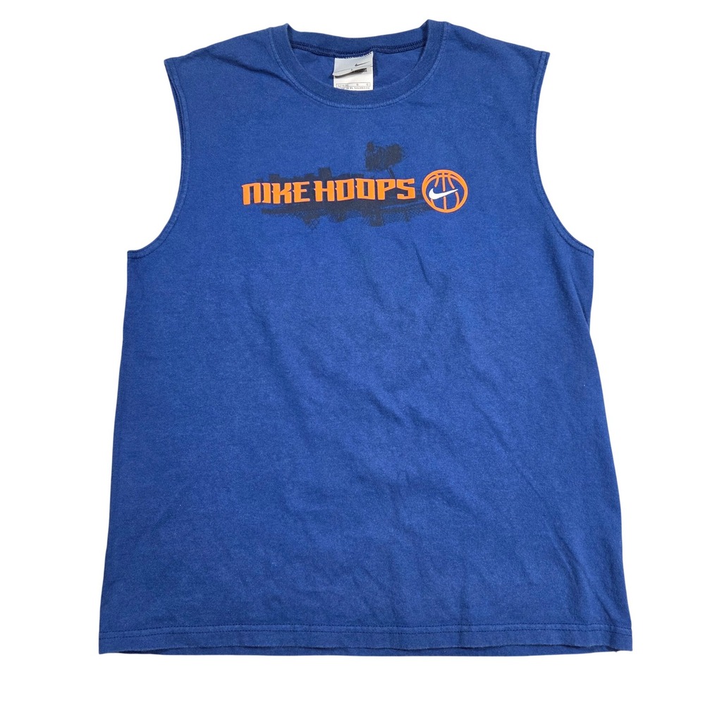 Vintage‎ Nike Hoops Boys Basketball Tank Top Sleeveless Graphic Shirt L 14-16